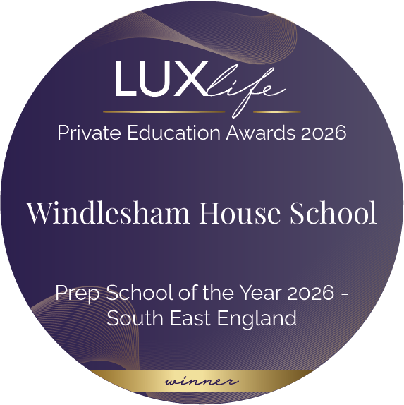 Award badge: Windlesham House School named 2026 Prep School of the Year (South East England) by LUXLife Private Education Awards